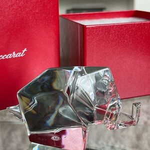 FLAWLESS Exquisite BACCARAT Large 6 1/2” ORIGAMI Crystal ELEPHANT Figurine